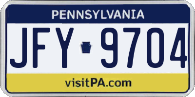 PA license plate JFY9704