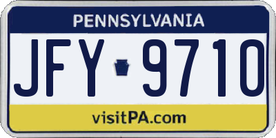 PA license plate JFY9710