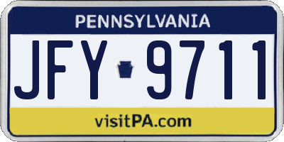 PA license plate JFY9711