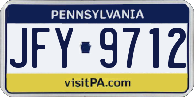 PA license plate JFY9712
