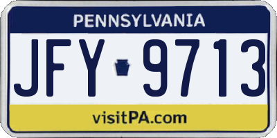 PA license plate JFY9713