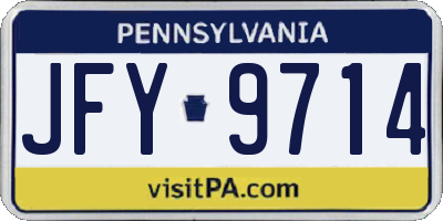 PA license plate JFY9714