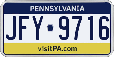 PA license plate JFY9716