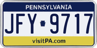 PA license plate JFY9717