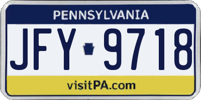 PA license plate JFY9718