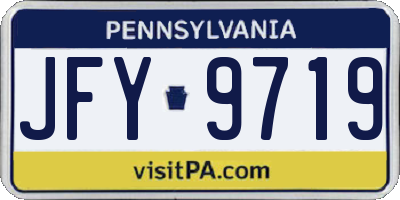 PA license plate JFY9719