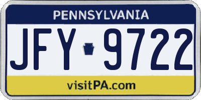 PA license plate JFY9722