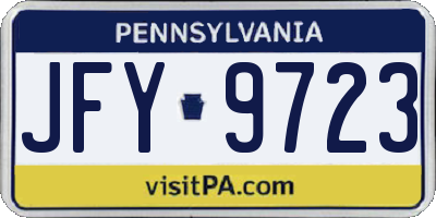 PA license plate JFY9723