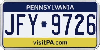 PA license plate JFY9726