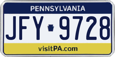 PA license plate JFY9728
