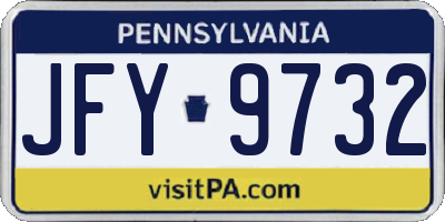 PA license plate JFY9732