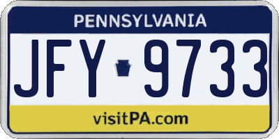 PA license plate JFY9733