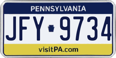 PA license plate JFY9734
