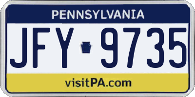PA license plate JFY9735