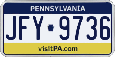 PA license plate JFY9736