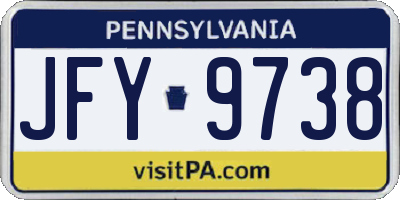 PA license plate JFY9738