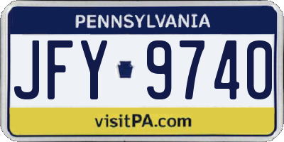 PA license plate JFY9740