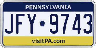 PA license plate JFY9743