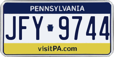 PA license plate JFY9744