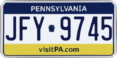 PA license plate JFY9745