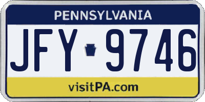 PA license plate JFY9746