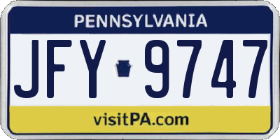 PA license plate JFY9747