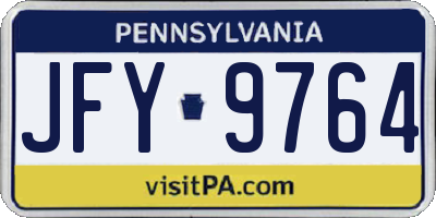 PA license plate JFY9764