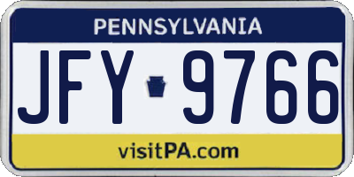 PA license plate JFY9766