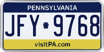 PA license plate JFY9768