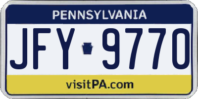 PA license plate JFY9770