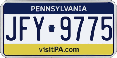 PA license plate JFY9775