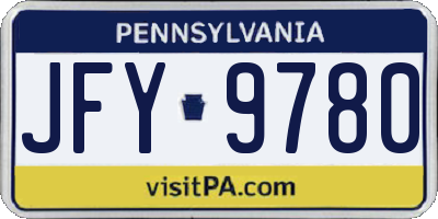 PA license plate JFY9780