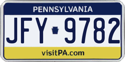 PA license plate JFY9782