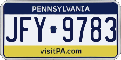 PA license plate JFY9783