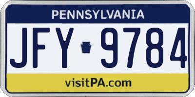 PA license plate JFY9784