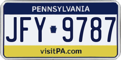 PA license plate JFY9787