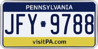 PA license plate JFY9788