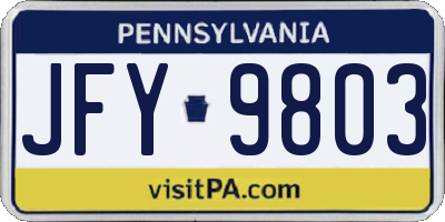 PA license plate JFY9803