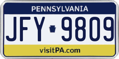 PA license plate JFY9809