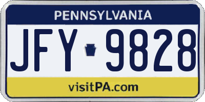PA license plate JFY9828