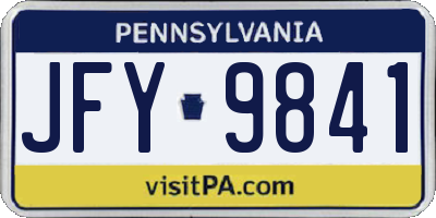 PA license plate JFY9841