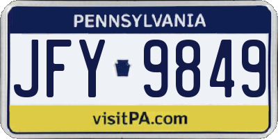 PA license plate JFY9849