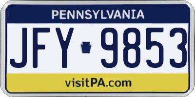 PA license plate JFY9853