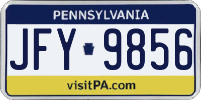 PA license plate JFY9856