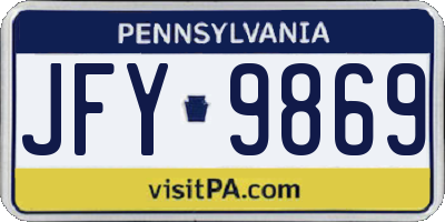 PA license plate JFY9869