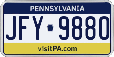 PA license plate JFY9880