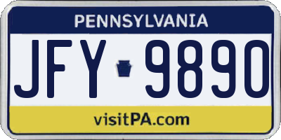 PA license plate JFY9890