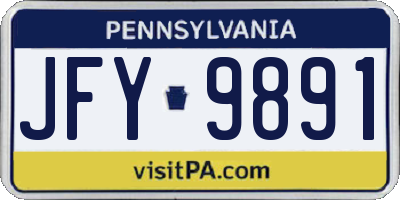 PA license plate JFY9891