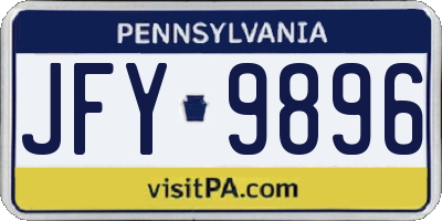 PA license plate JFY9896