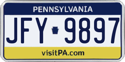 PA license plate JFY9897